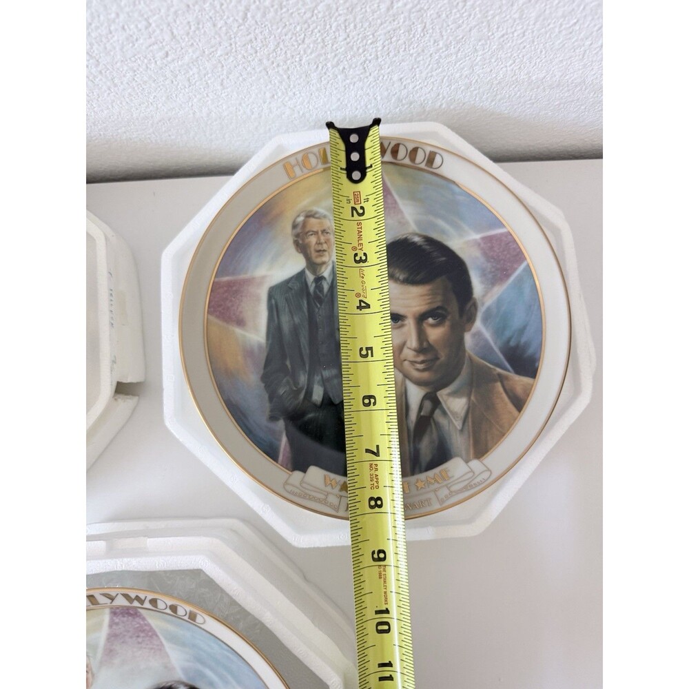 VTG Jimmy Stewart Hollywood Walk of Fame Plate Danbury Mint MCM #1233 #1234 - Picture 9 of 9